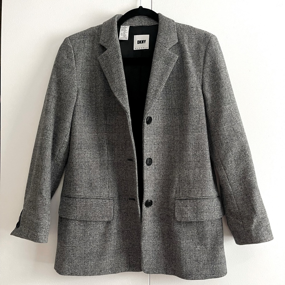 80’s DKNY wool plaid blazer